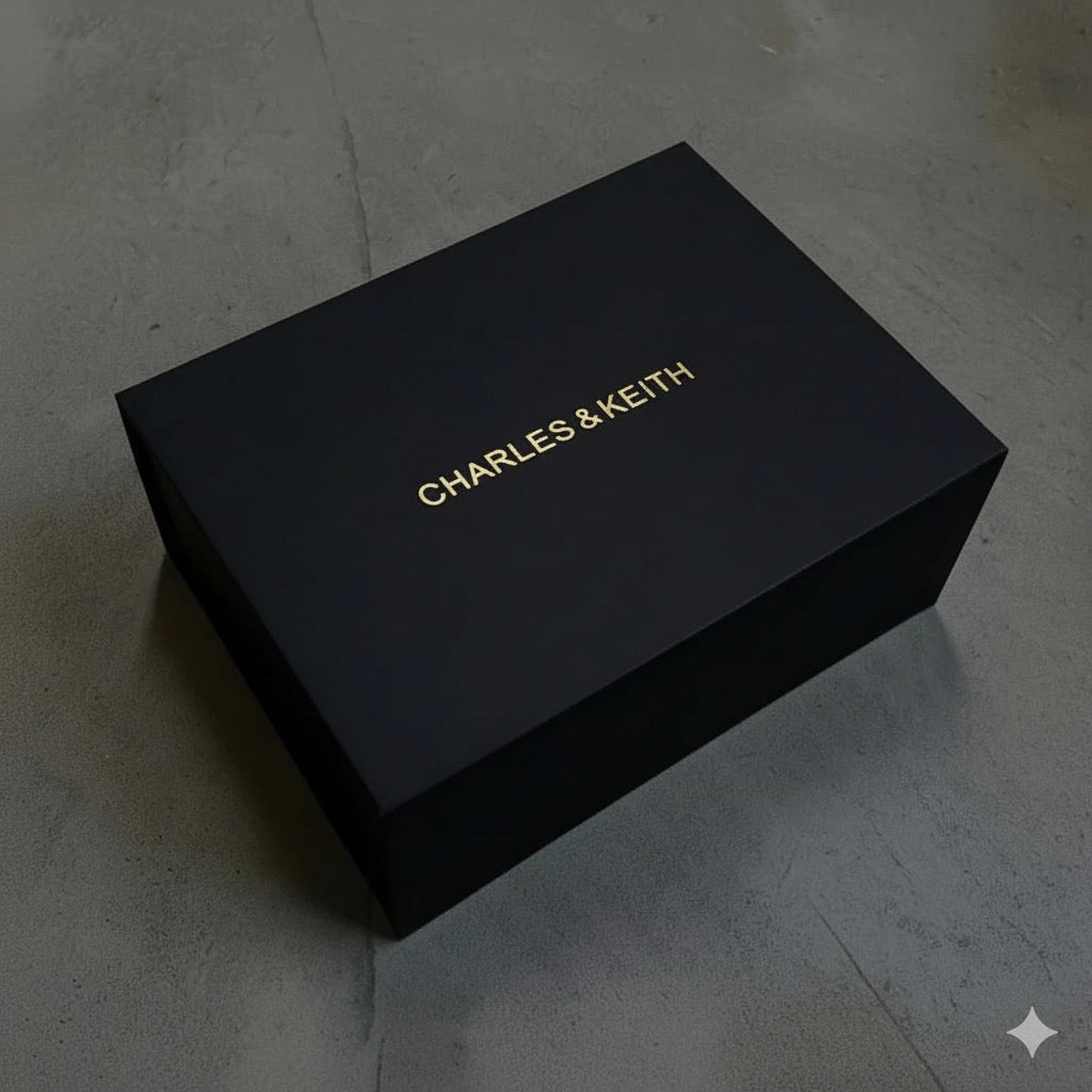 Charles & Keith Front Flap Chain-Black Colour - Branded