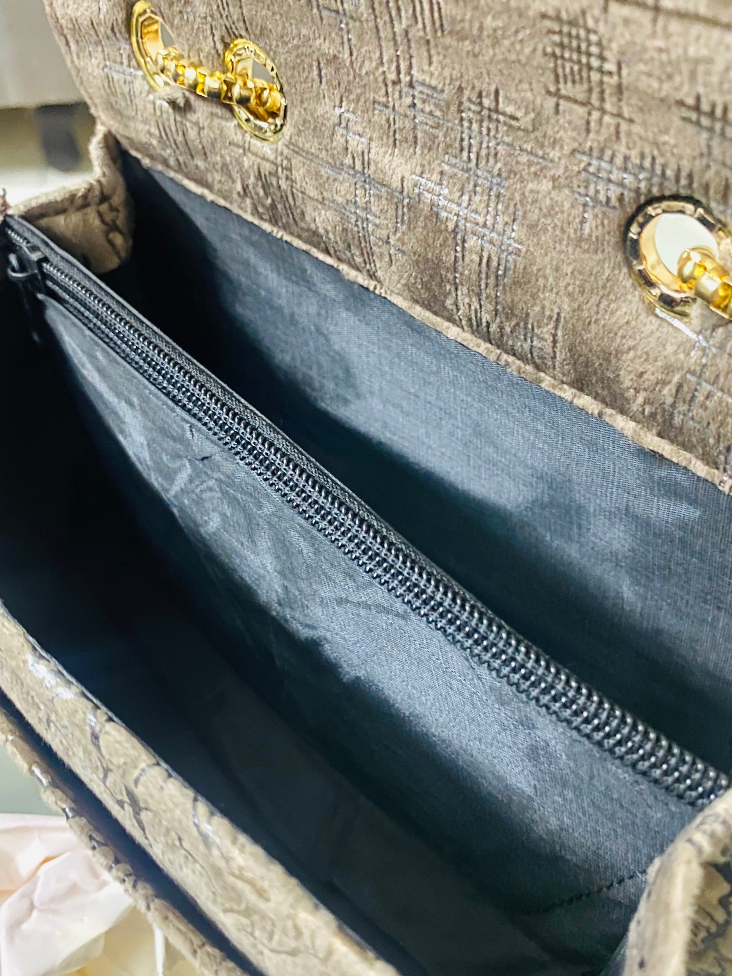 Textured Beige Premium YSL Branded Crossbody Bag - Saint Laurent Branded