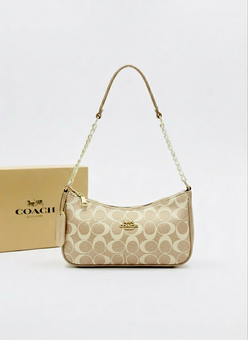 Coach Teri Shoulder Bag - Dark Beige Coffee Colour