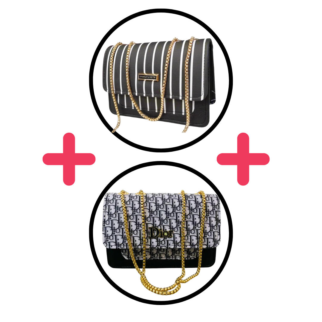 Charles and Keith - Diora Luxury Crossbody bag - Duo Combo Deal