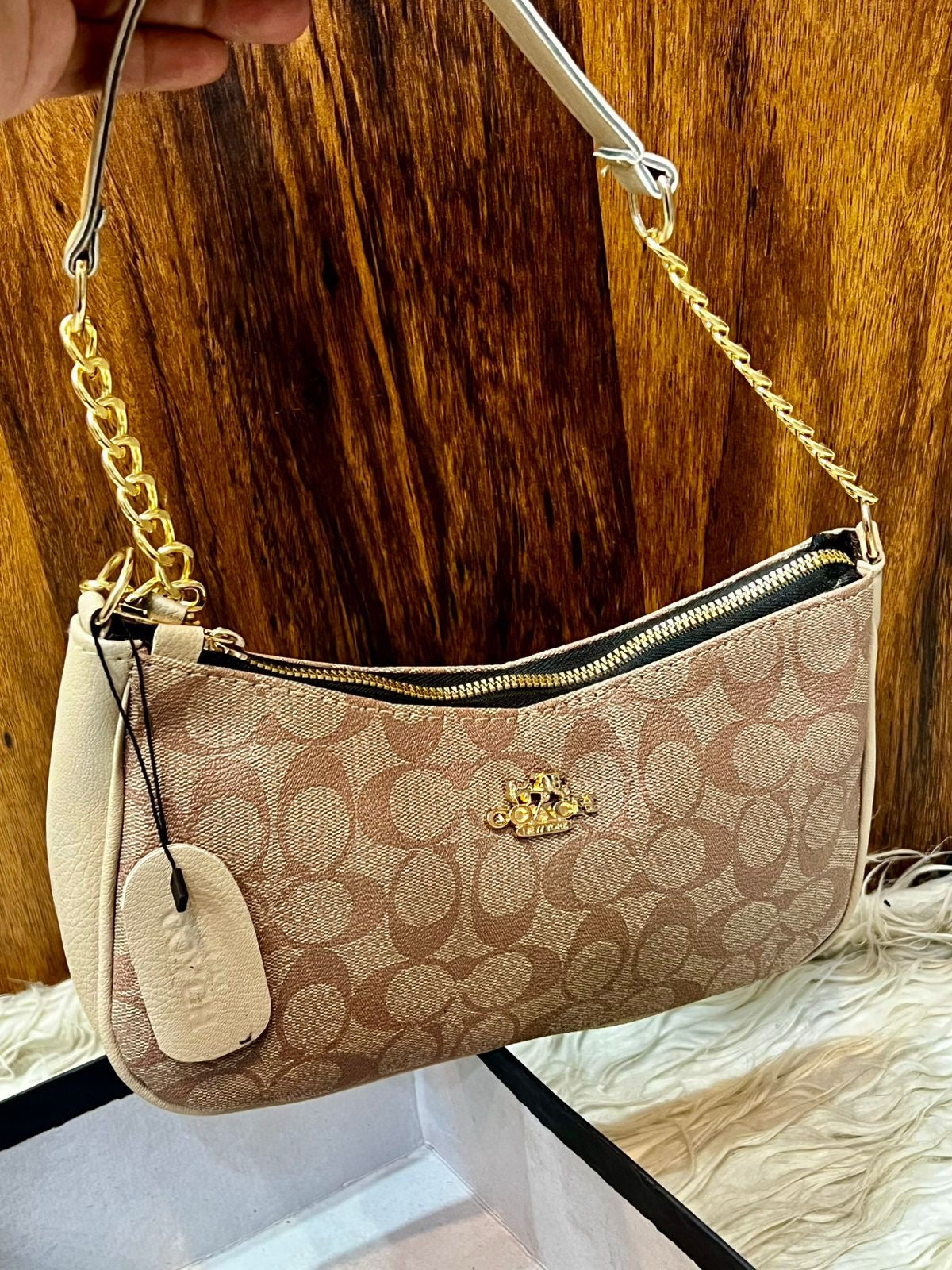Coach Teri Shoulder Bag - Dark Beige Coffee Colour