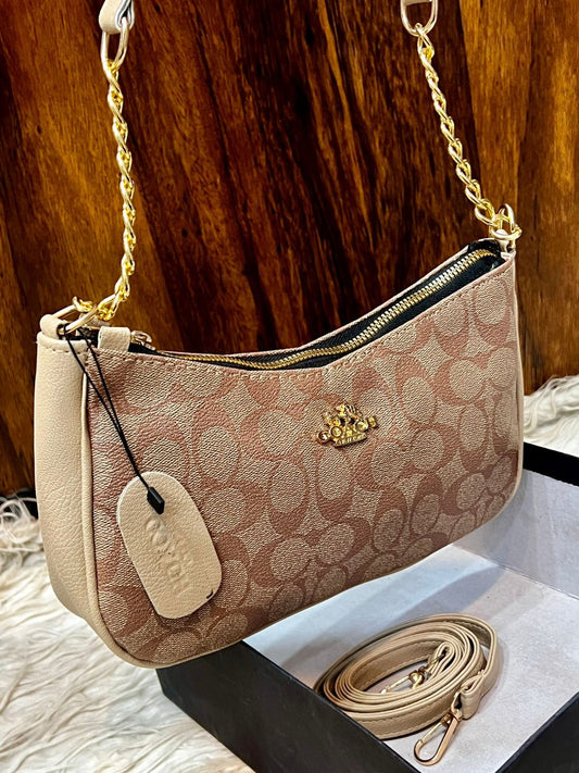 Coach Teri Shoulder Bag - Dark Beige Coffee Colour