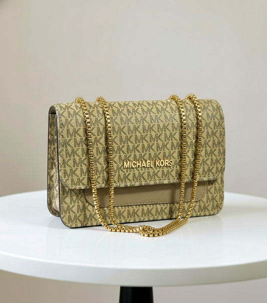 Michael Kors Crossbody Bag - MK BRANDED - Mustard Beige