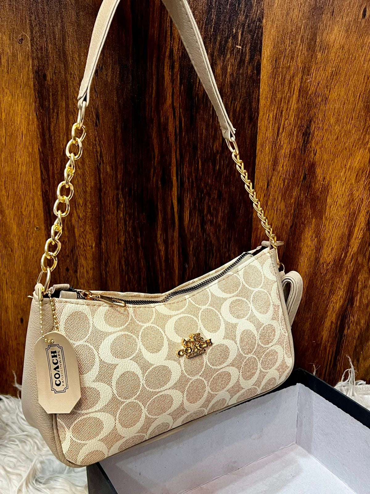 Coach Teri Shoulder Bag - Soft Beige Cream Colour