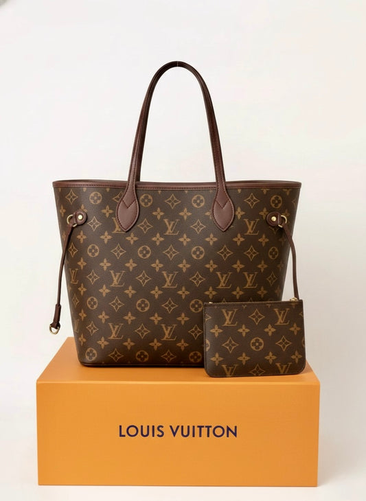 Louis Vuitton Neverfull Tote Bag – D - Brown Imported Edition (With Box)