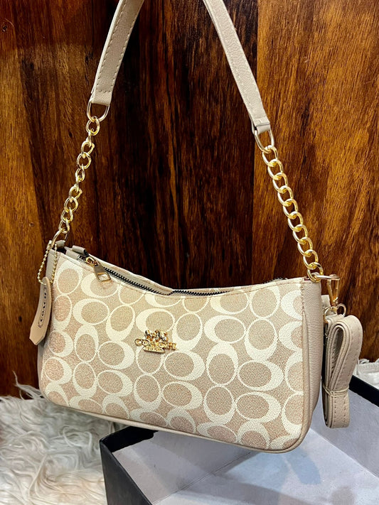 Coach Teri Shoulder Bag - Soft Beige Cream Colour