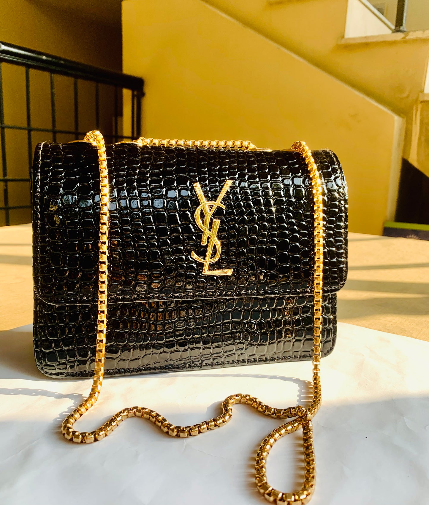 Gaby vanity YSL Crossbody bag in patent leather - Black Colour