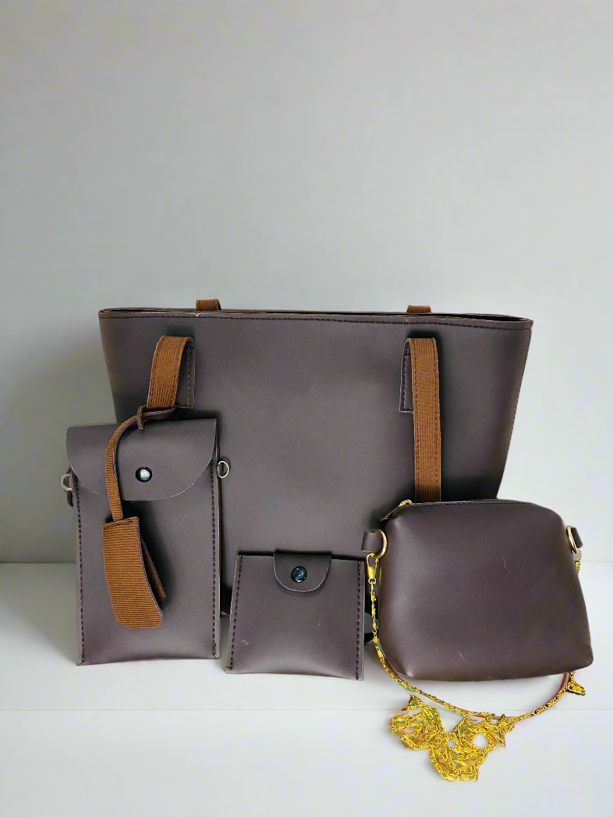 Umber Swiss Premium Silk ToteBag - Pack of 4 - Brown Umber Colour