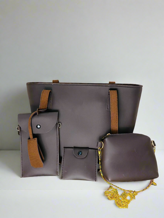 Umber Swiss Premium Silk ToteBag - Pack of 4 - Brown Umber Colour