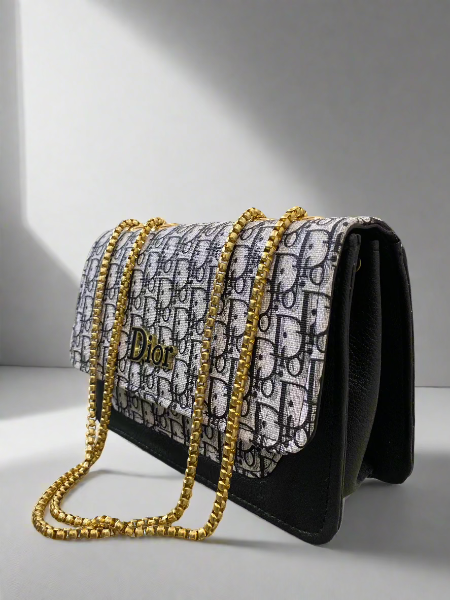 Diora Luxe Crossbody Bag - Black and White Combo - Dior Branded