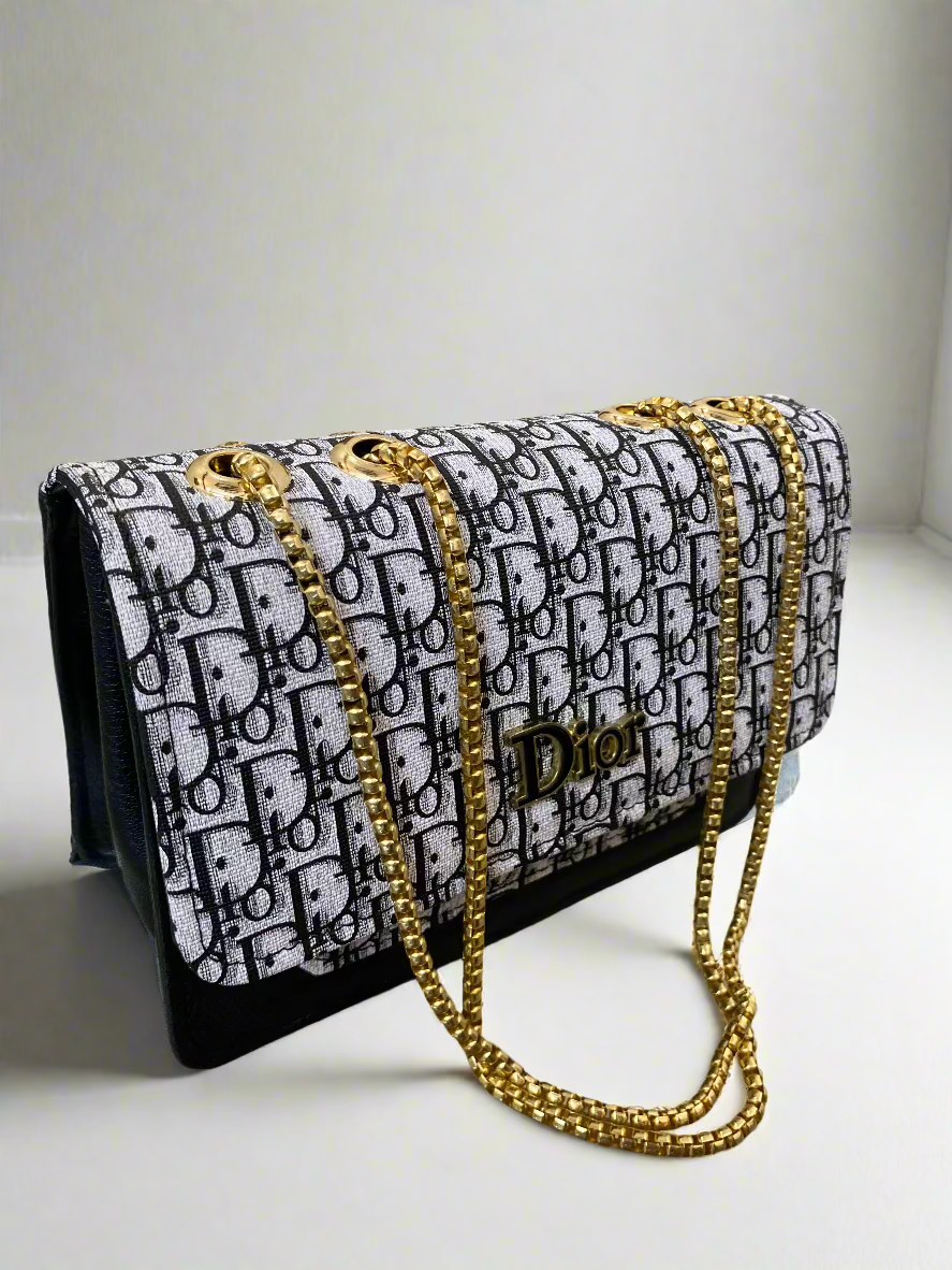 Diora Luxe Crossbody Bag - Black and White Combo - Dior Branded