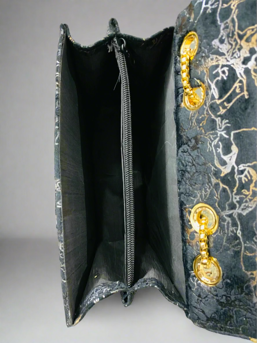 Storm YSL Branded Crossbody Bag - Black Colour Saint Laurent Branded