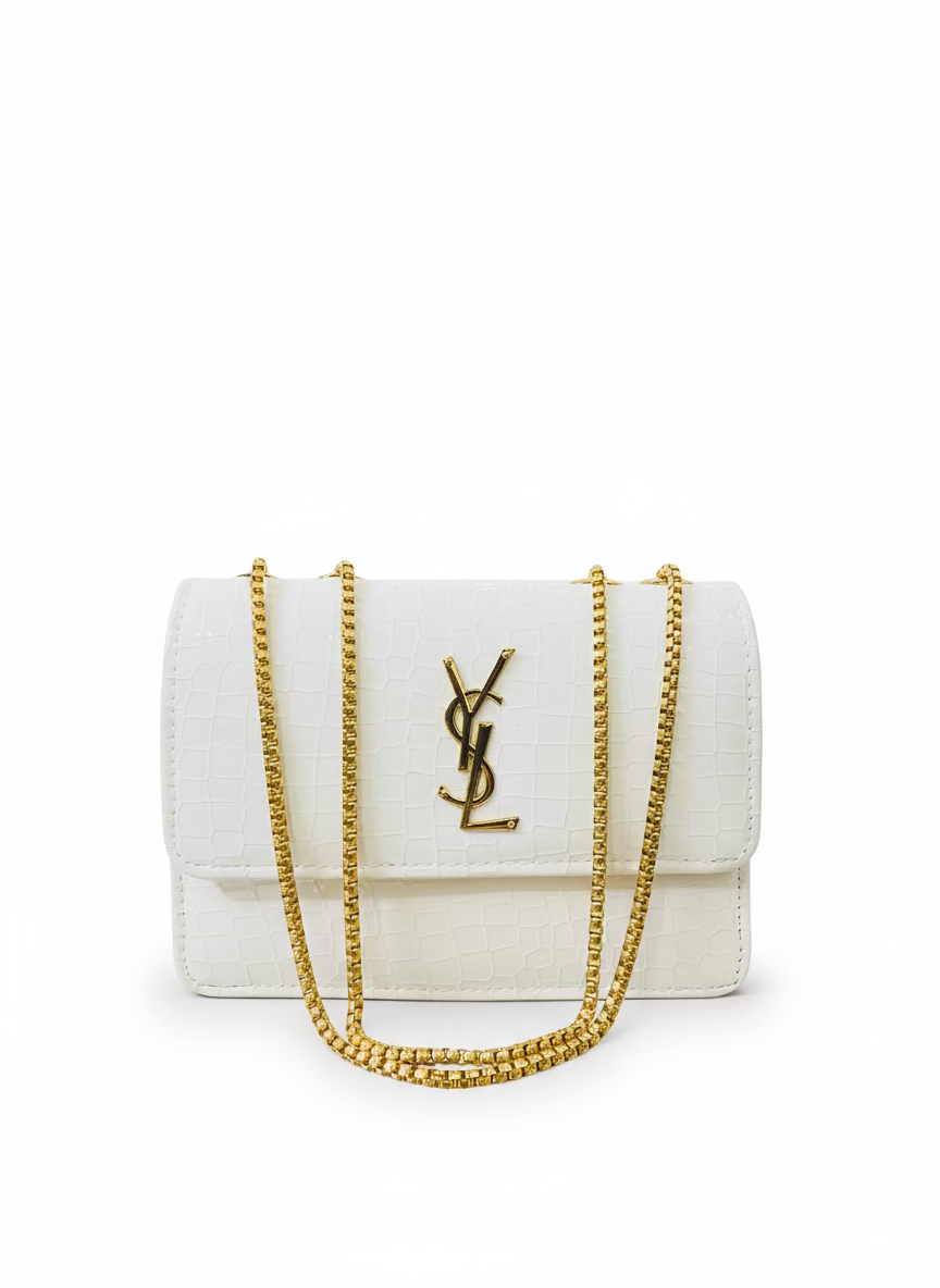 Gaby vanity YSL Crossbody bag in patent leather - White Colour