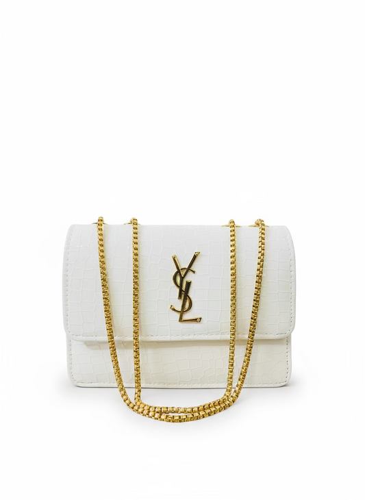 Gaby vanity YSL Crossbody bag in patent leather - White Colour