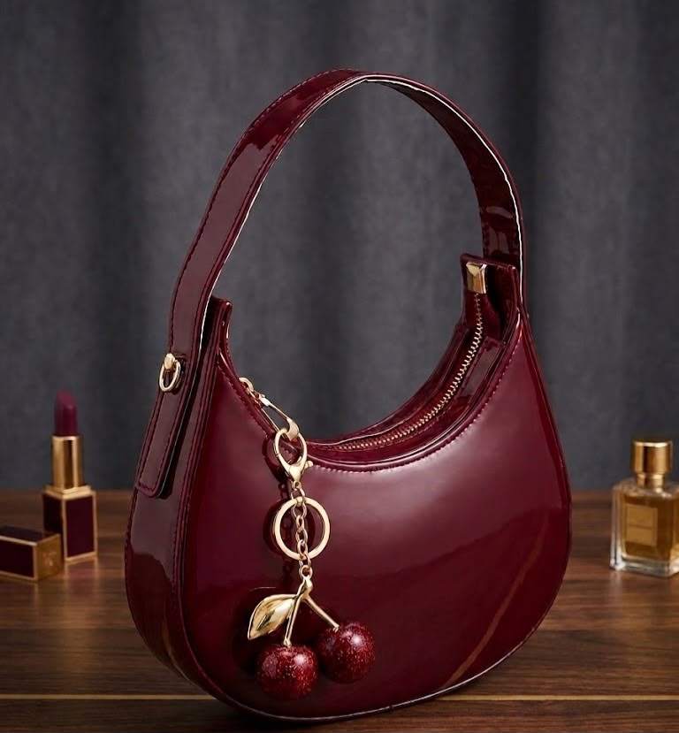 Premium Moon Shoulder Bag with Gold Chain