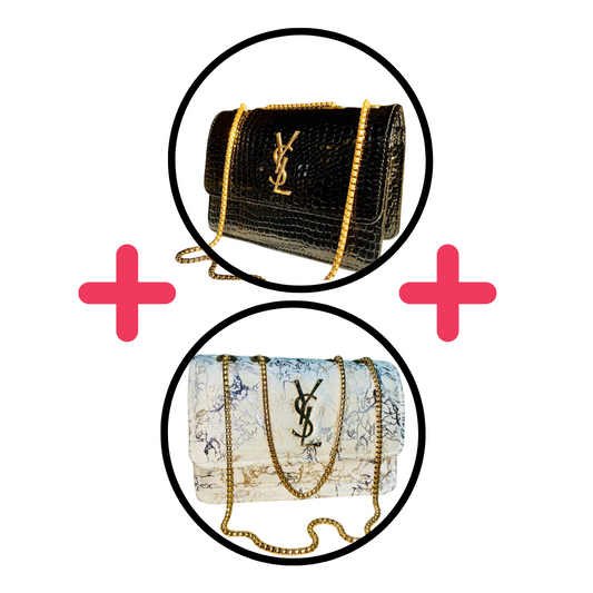 YSL Gaby Vanity Black & White Storm - Duo Combo Deal